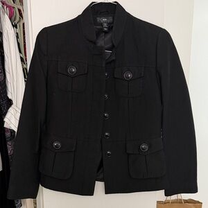 H&M Women Black Button-Up Jacket